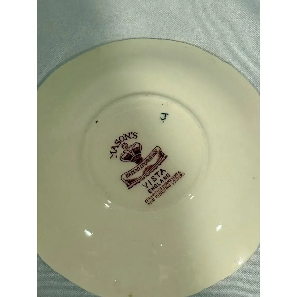 Mason’s Vista Red Transferware 4¾” Fruit Berry Sauce Bowl Made in England